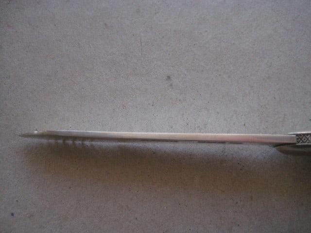 Rare Edwardian Mother of Pearl Hafted Saw Silver Bladed Folding Fruit Knife - 10
