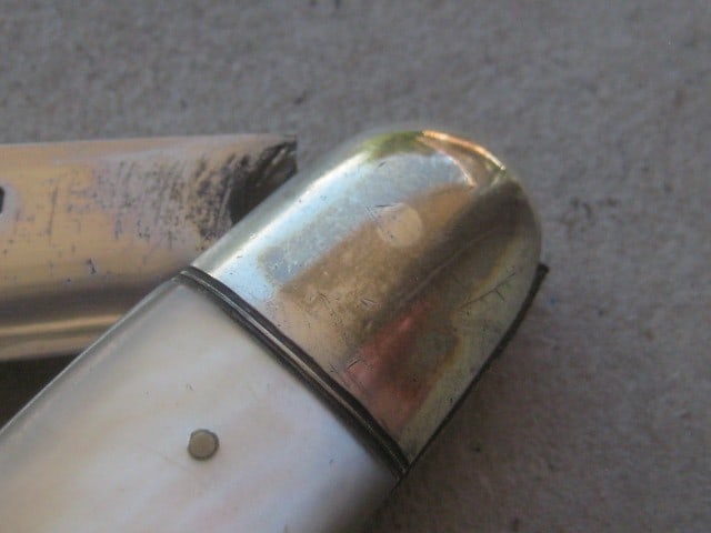 Rare Edwardian Mother of Pearl Hafted Saw Silver Bladed Folding Fruit Knife - 8