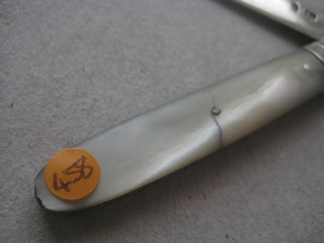 George III Mother of Pearl Hafted Silver Bladed Folding Fruit Knife - 3