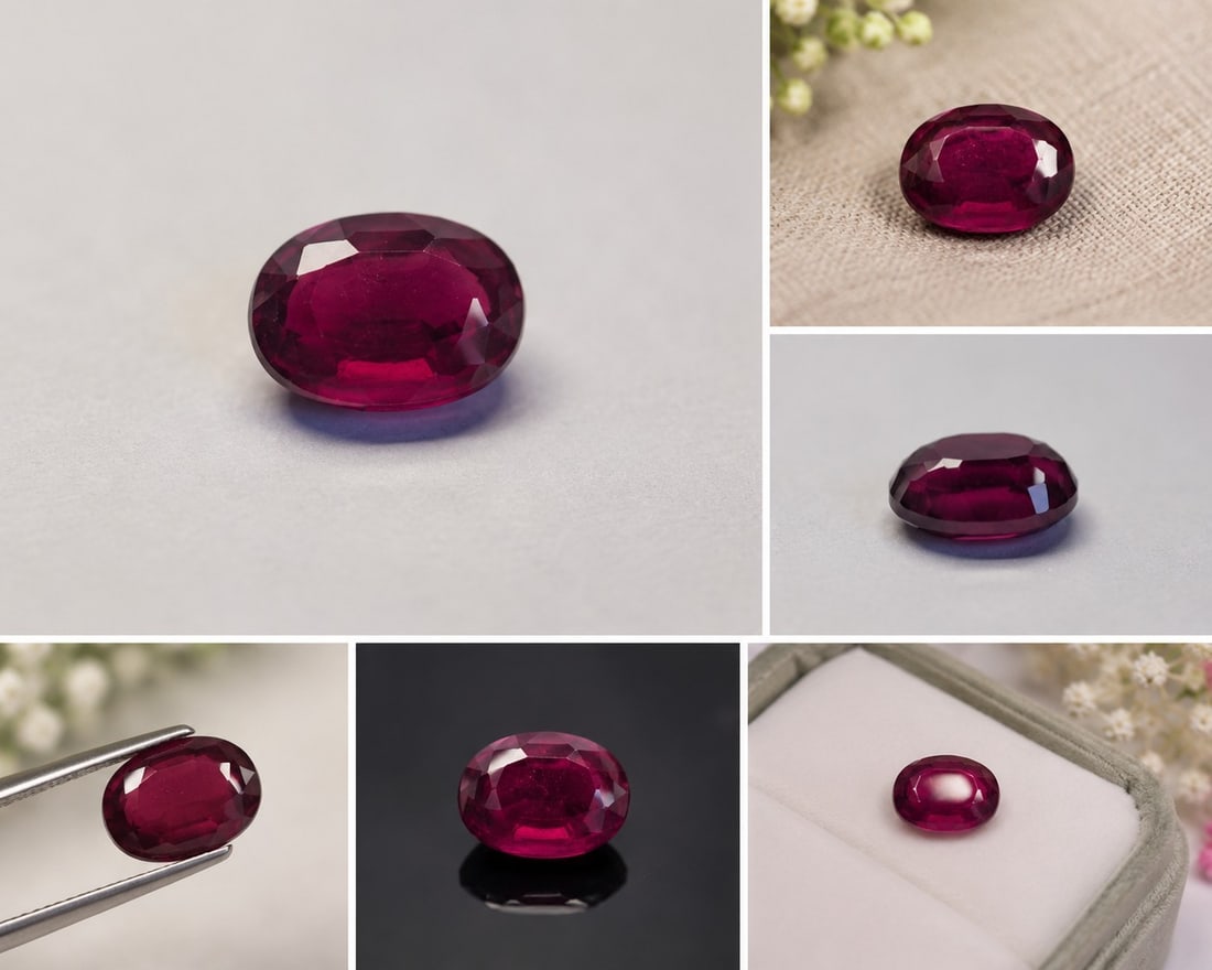 Natural Heated Ruby 1.74ct Oval Cut 8x6mm: Title: Natural Heated Ruby 1.74ct Oval Cut 8x6mm Description: Natural heated ruby weighing 1.74 carats and measuring 8x6mm. Oval faceted cut with an attractive deep reddish-pink colour. A beautiful