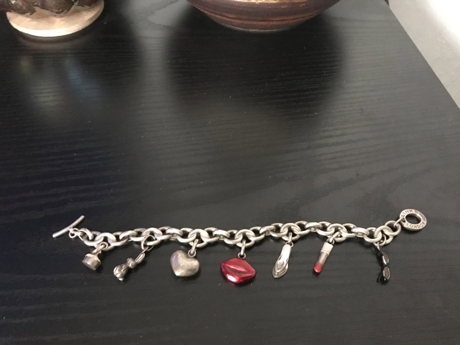 Title: Heavy Sterling Silver 925 Charm Bracelet With Charms Description: Heavy sterling silver charm - 2