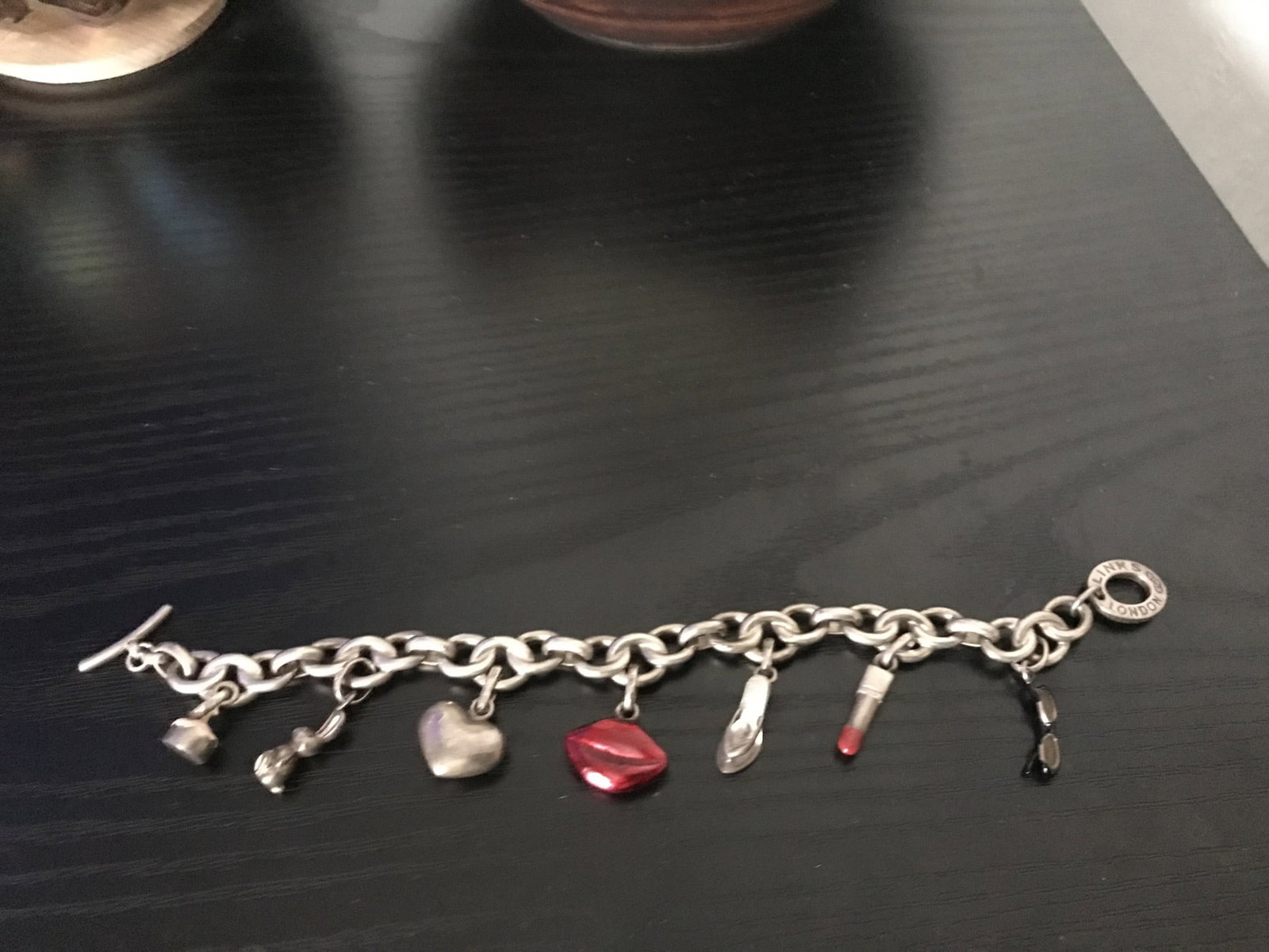 Title: Heavy Sterling Silver 925 Charm Bracelet With Charms Description: Heavy sterling silver charm - 3