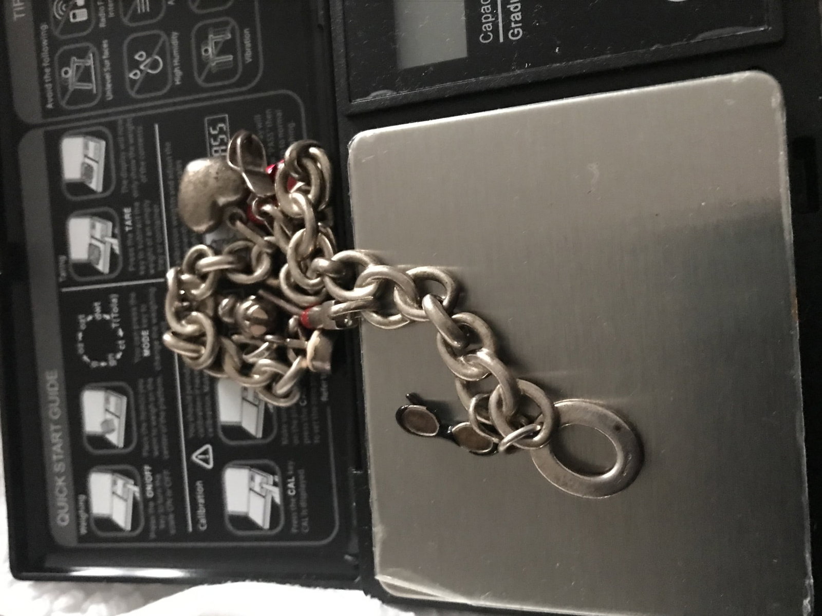Title: Heavy Sterling Silver 925 Charm Bracelet With Charms Description: Heavy sterling silver charm - 4
