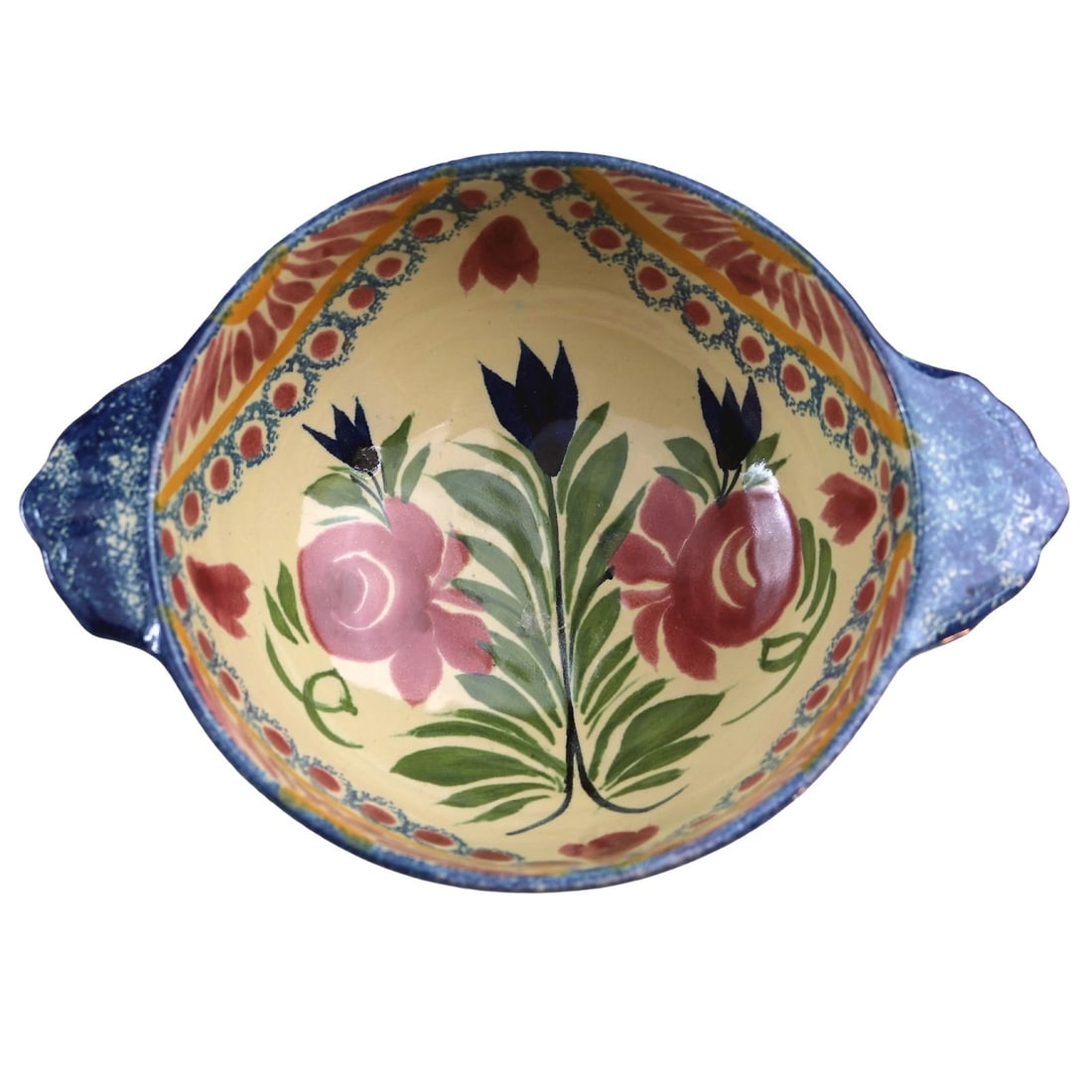 3x Vintage Henriot Quimper Faience Pottery Various Hand Painted Bowls C.20thC - 3