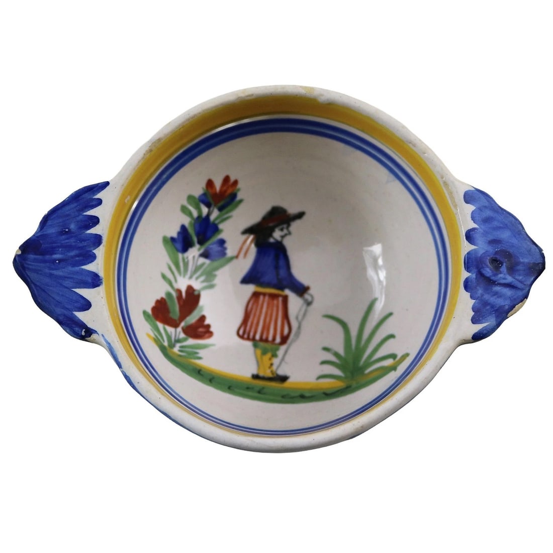 3x Vintage Henriot Quimper Faience Pottery Various Hand Painted Bowls C.20thC - 4