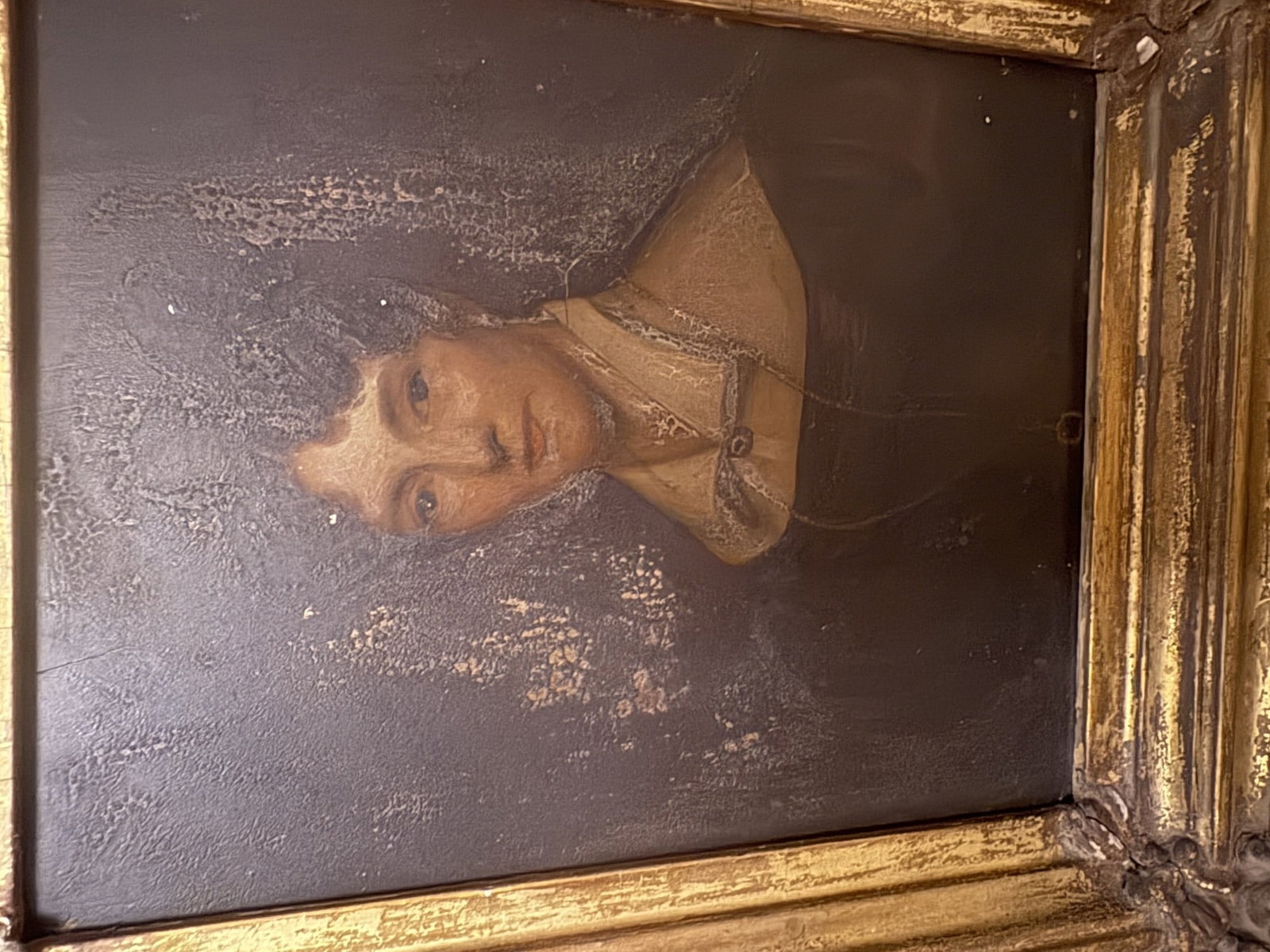 19th Century English School, Half Length Portrait of A Lady Wearing A White Collared Black Gown - 2