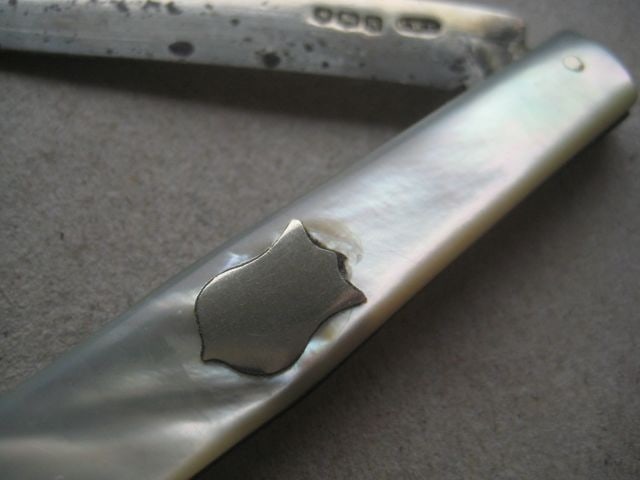 Title: George V Mother of Pearl Hafted Silver Bladed Folding Fruit Knife Description: George V - 4