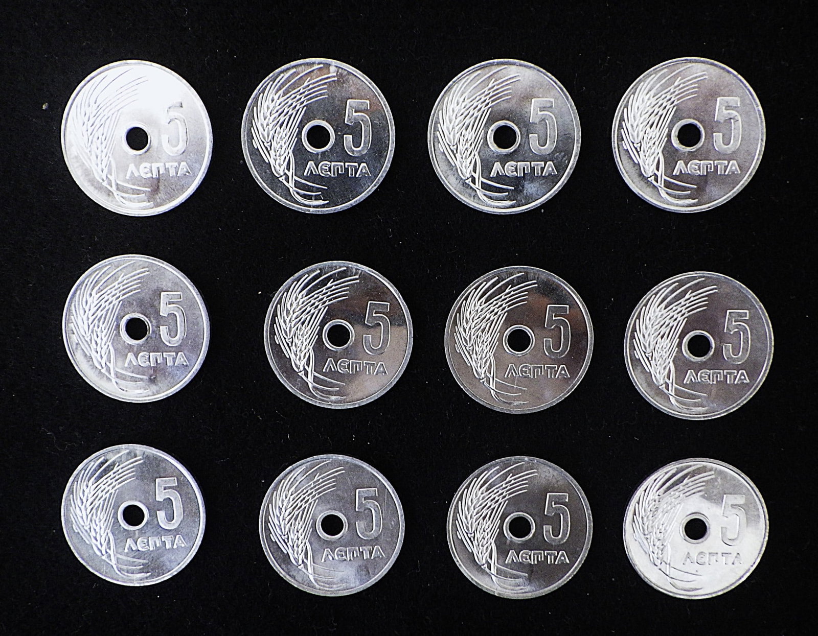 Title: Twelve 5 LEPTA Greek Coins 1954 Mint Condition Description: A rare and highly collectable - 2