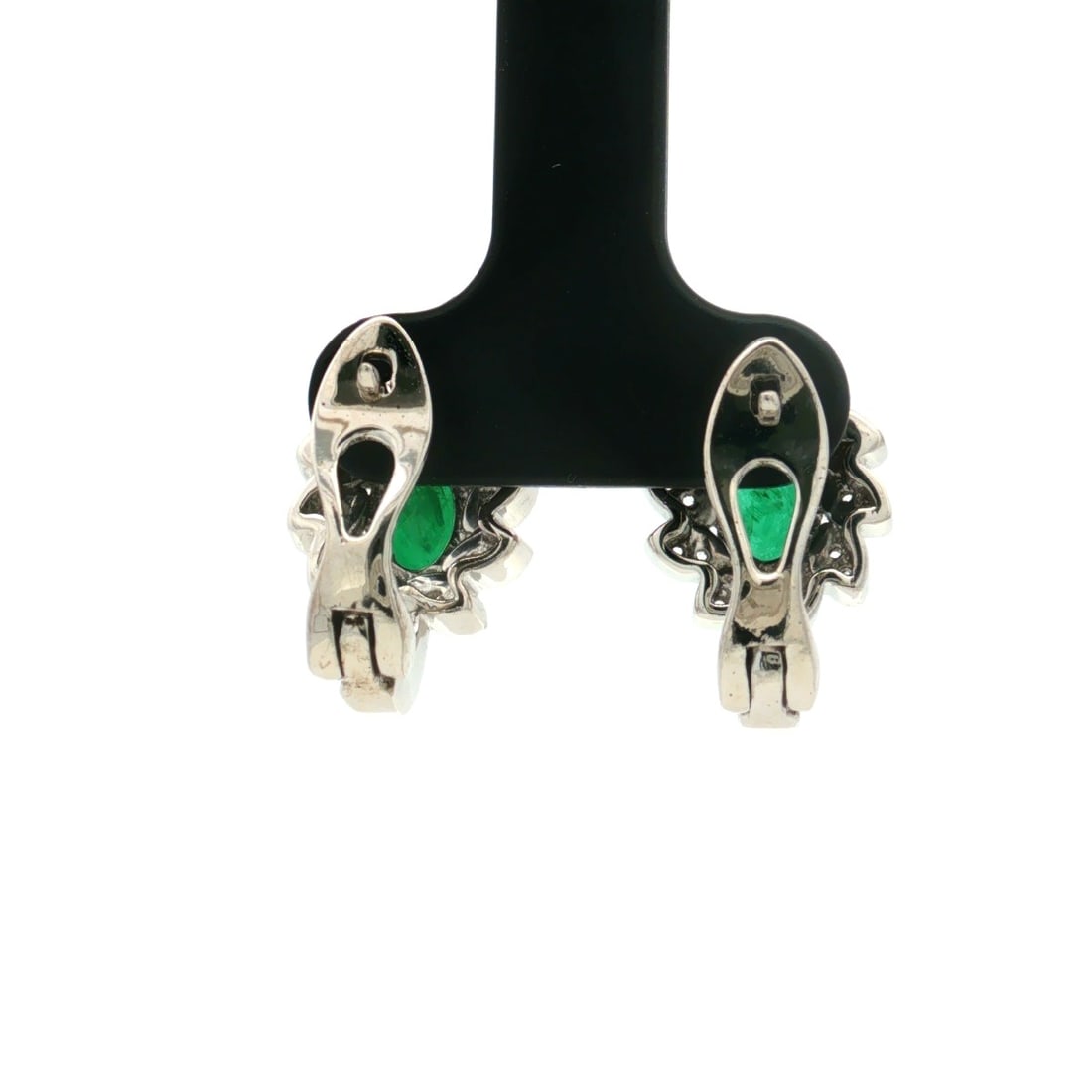 HRD Certified Sakota Emerald & White Topaz Earrings – 925 Sterling Silver - 3