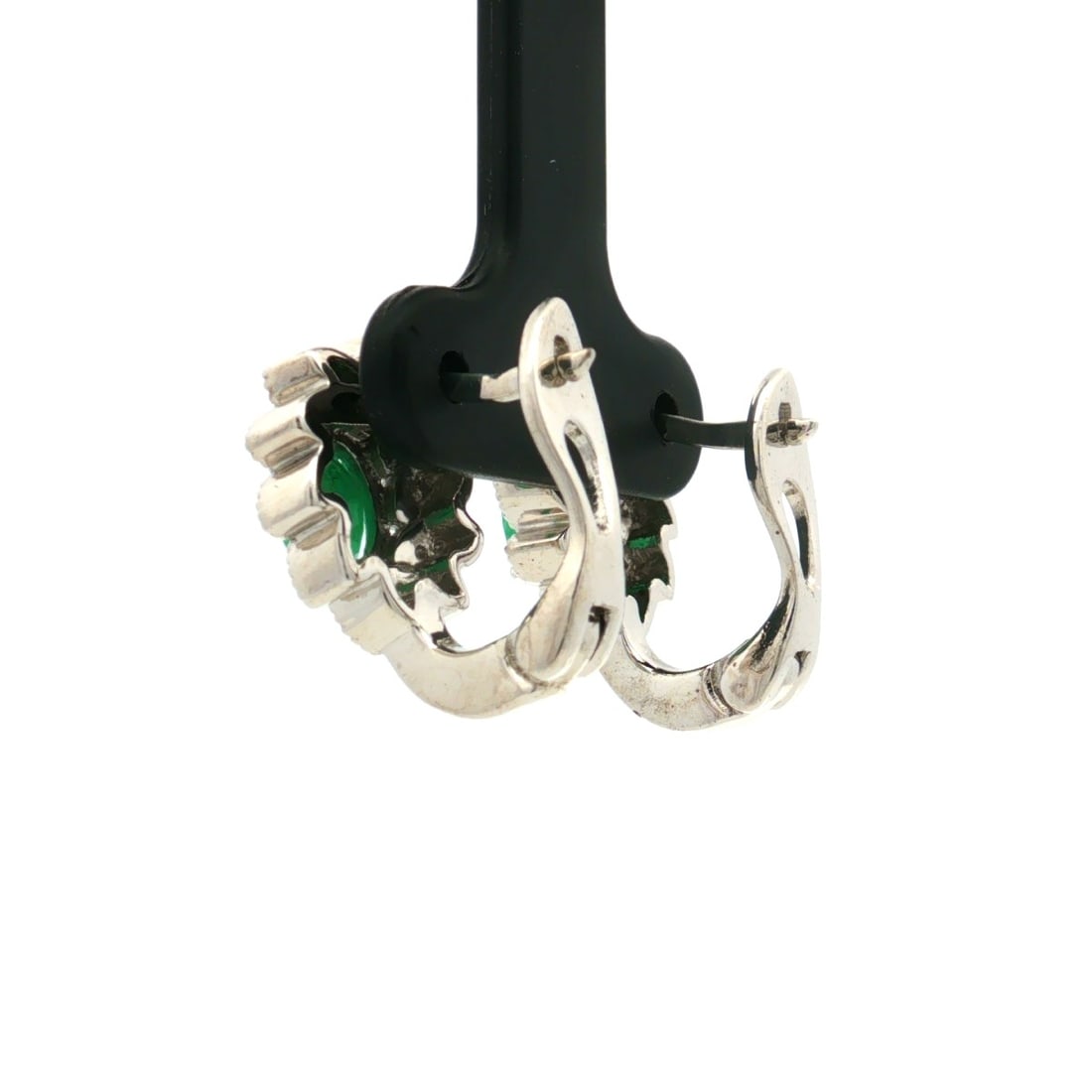 HRD Certified Sakota Emerald & White Topaz Earrings – 925 Sterling Silver - 4