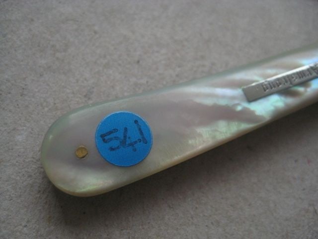 Victorian Mother of Pearl Hafted Matching Silver Bladed Folding Fruit Knife and Folding Fork - 12