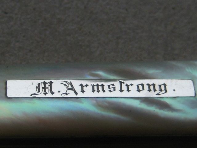 Victorian Mother of Pearl Hafted Matching Silver Bladed Folding Fruit Knife and Folding Fork - 14