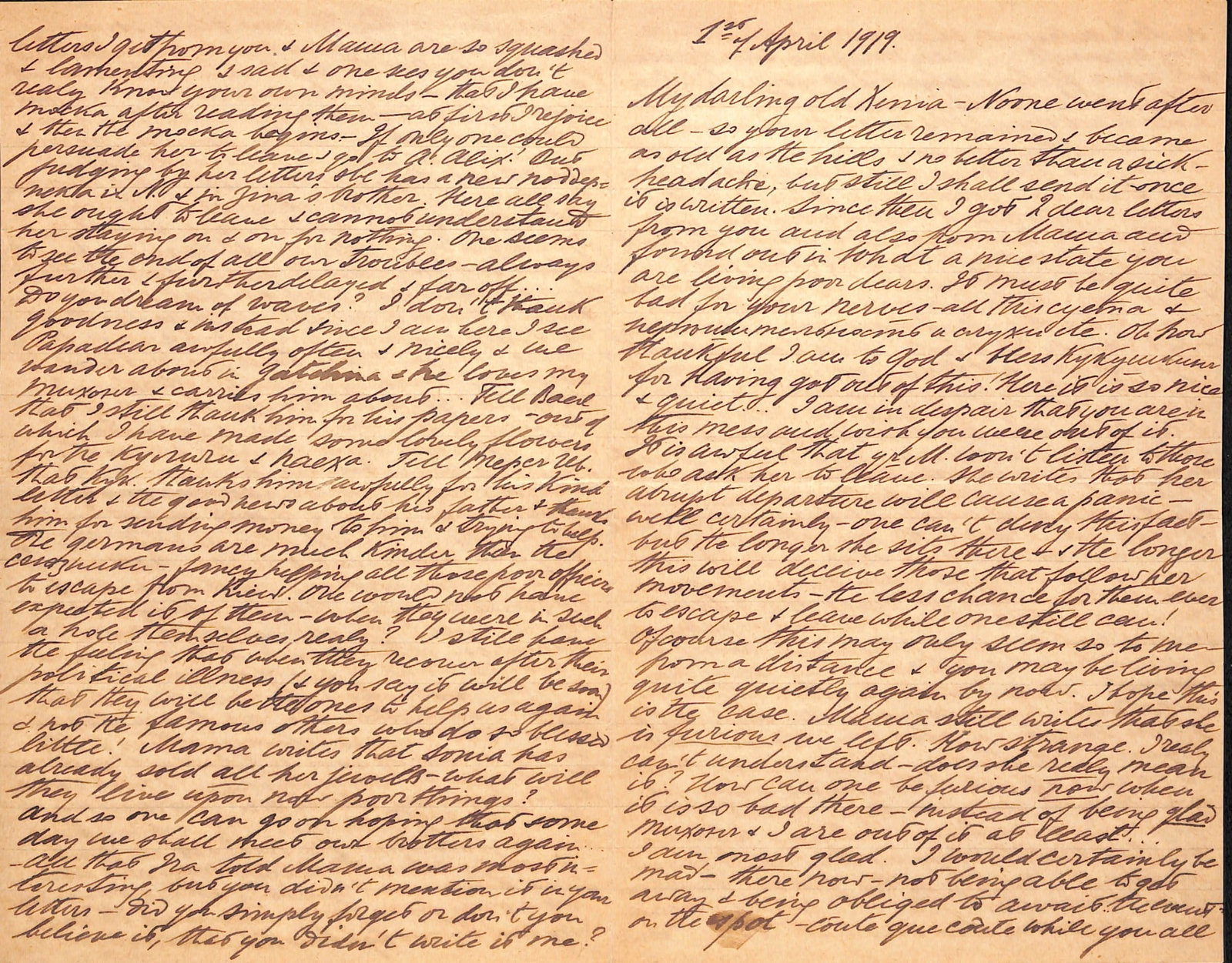 Title: Royalty Grand Duchess Olga Correspondence To Her Sister Grand Duchess Xenia 1916-1920 - 19