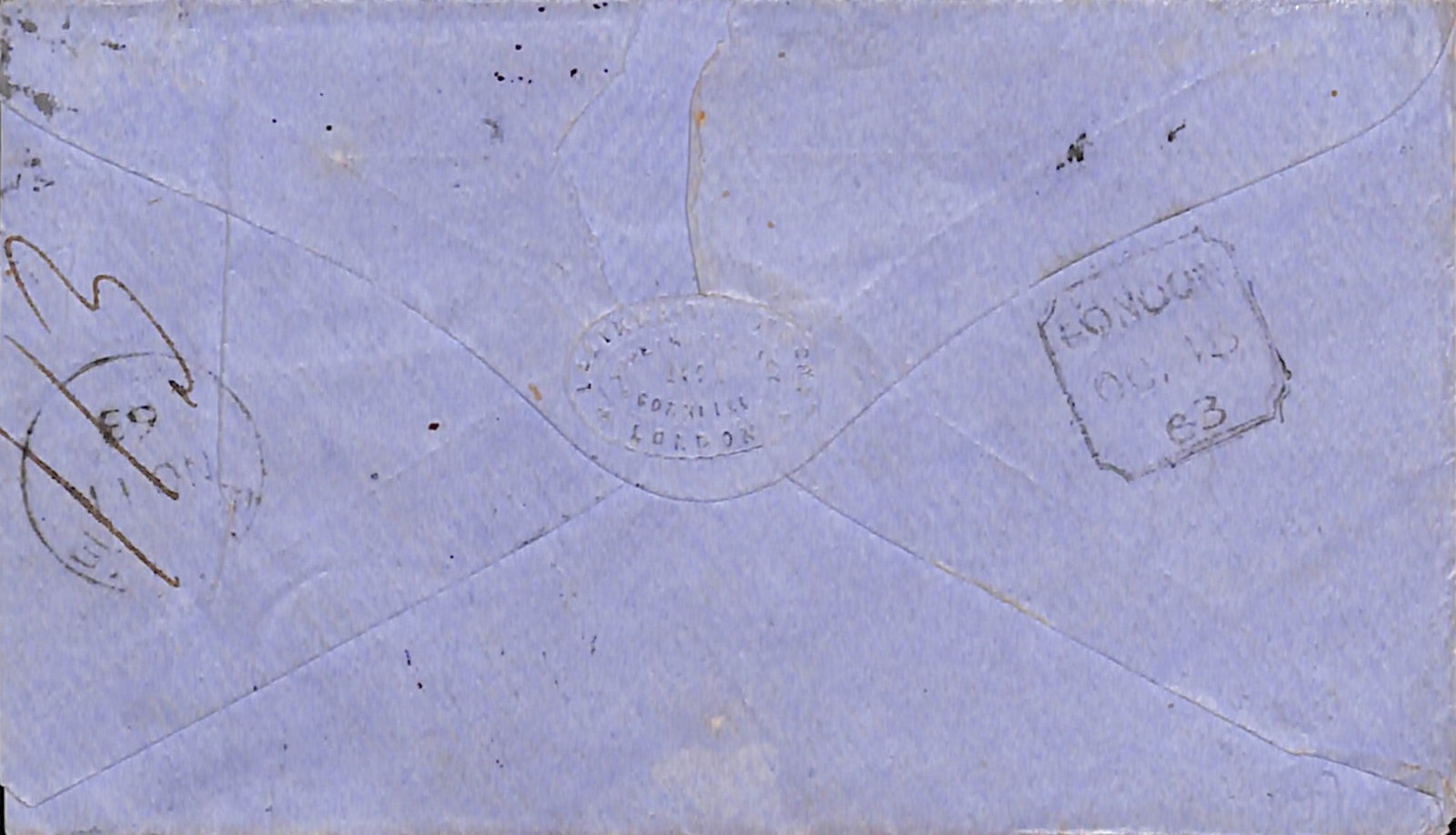 Title: G.B. - Surface Printed / Guatemala / British Honduras 1863 (Oct 15) Description: Cover from - 2