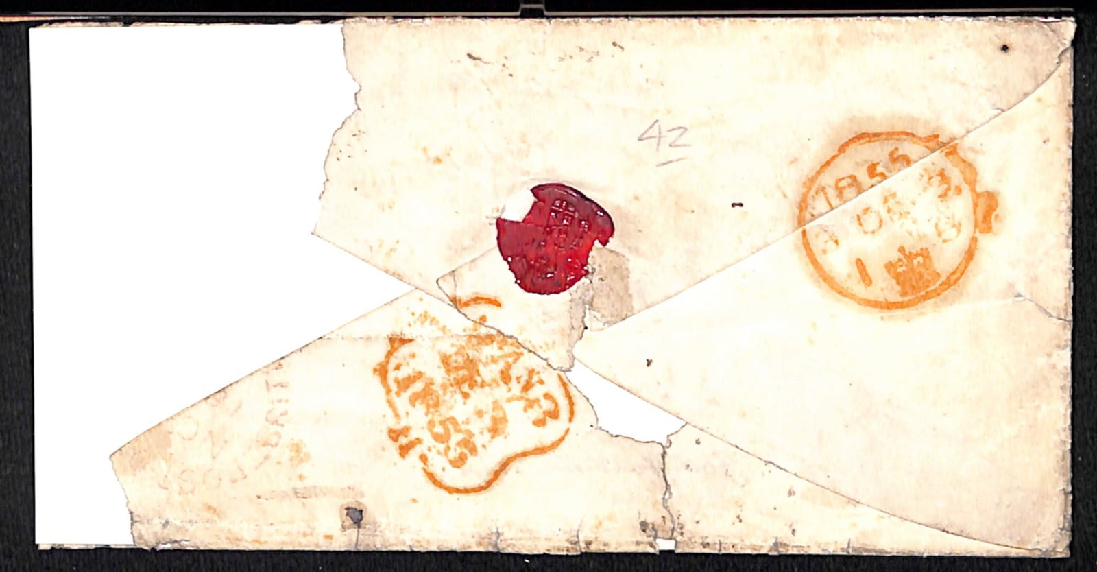 Title: G.B. - Crimean War 1855 Description: Registered cover (edge faults, part reverse missing) - 2