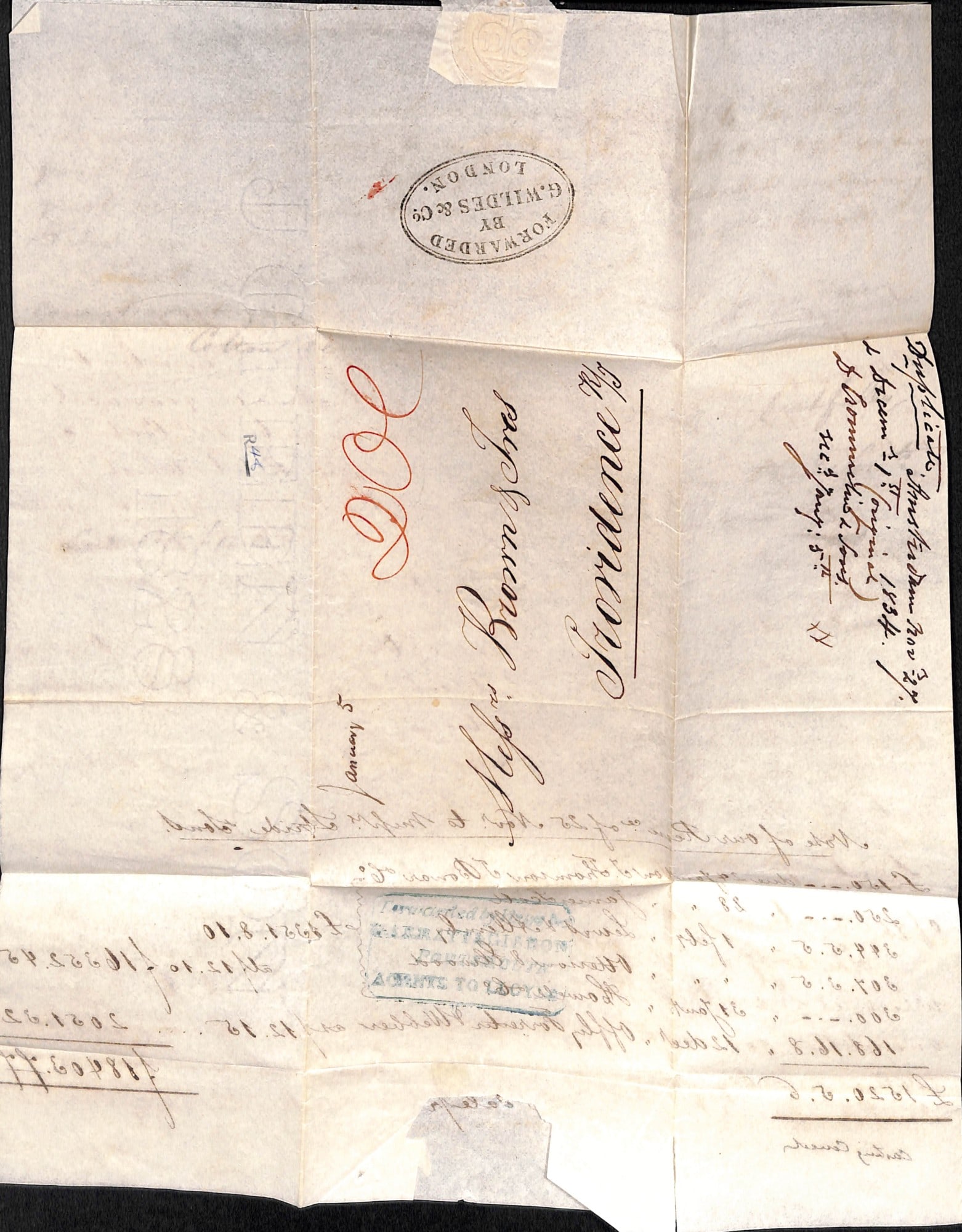 Title: G.B - Hampshire / London - Forwarding Agents 1834 (Nov 27) Description: Entire letter from - 5