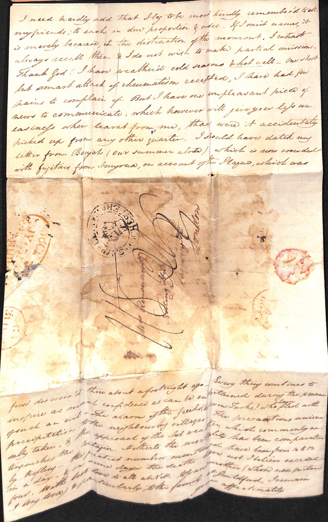 Title: Great Britian - Ship Letters - Rochester 1812 (June 2) Description: Entire letter from Smyrna - 5