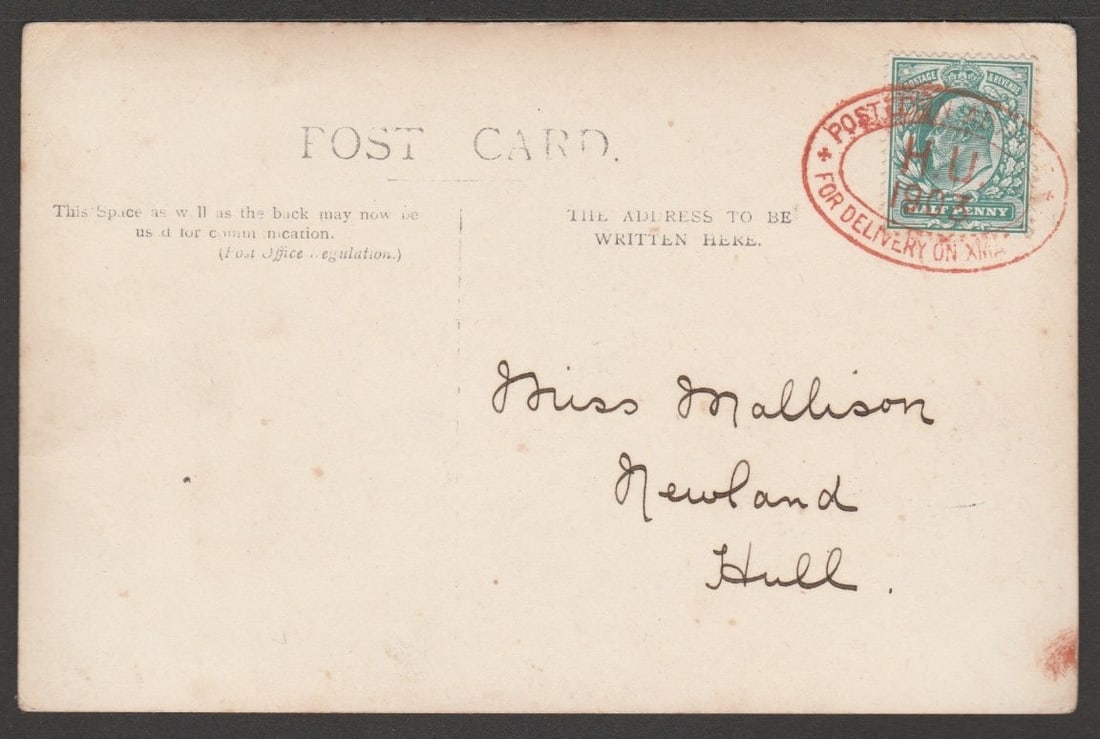 Title: Great Britain - Christmas - Hull 1903 Description: Picture postcard posted within Hull, (1 of 2)