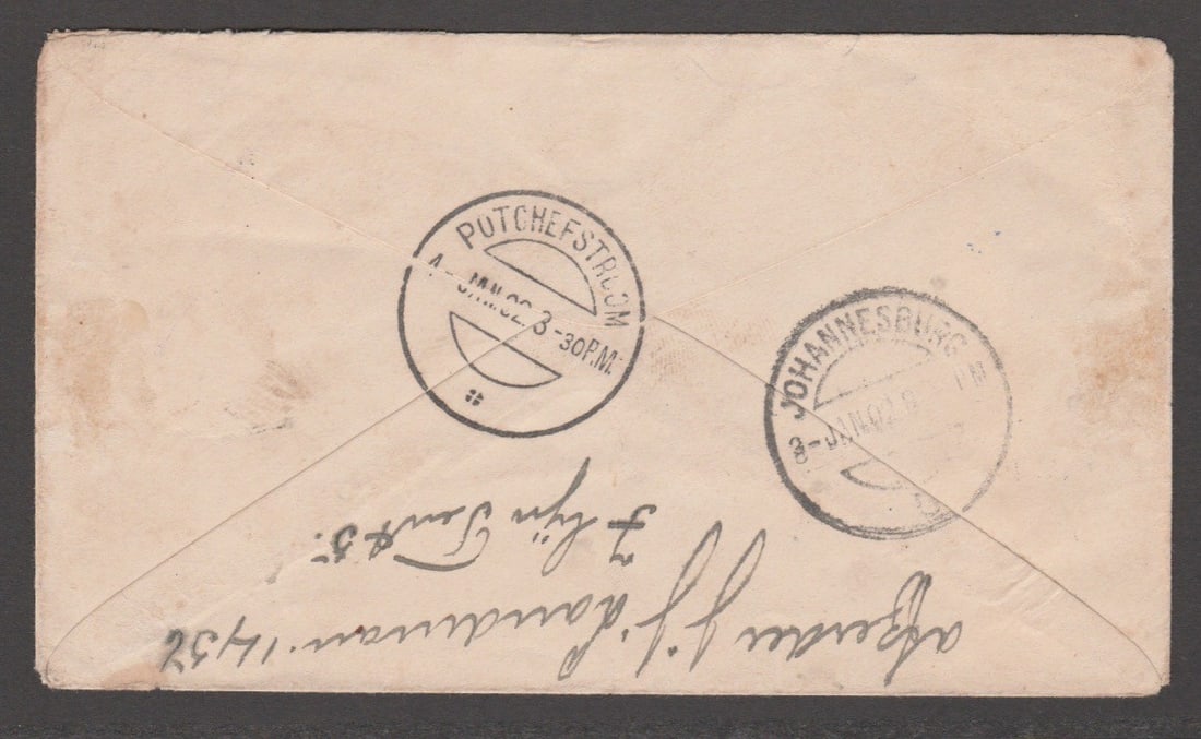 Title: Boer War / Bermuda 1901 (Nov. 28) Description: Cover to Transvaal bearing four Farthing - 2