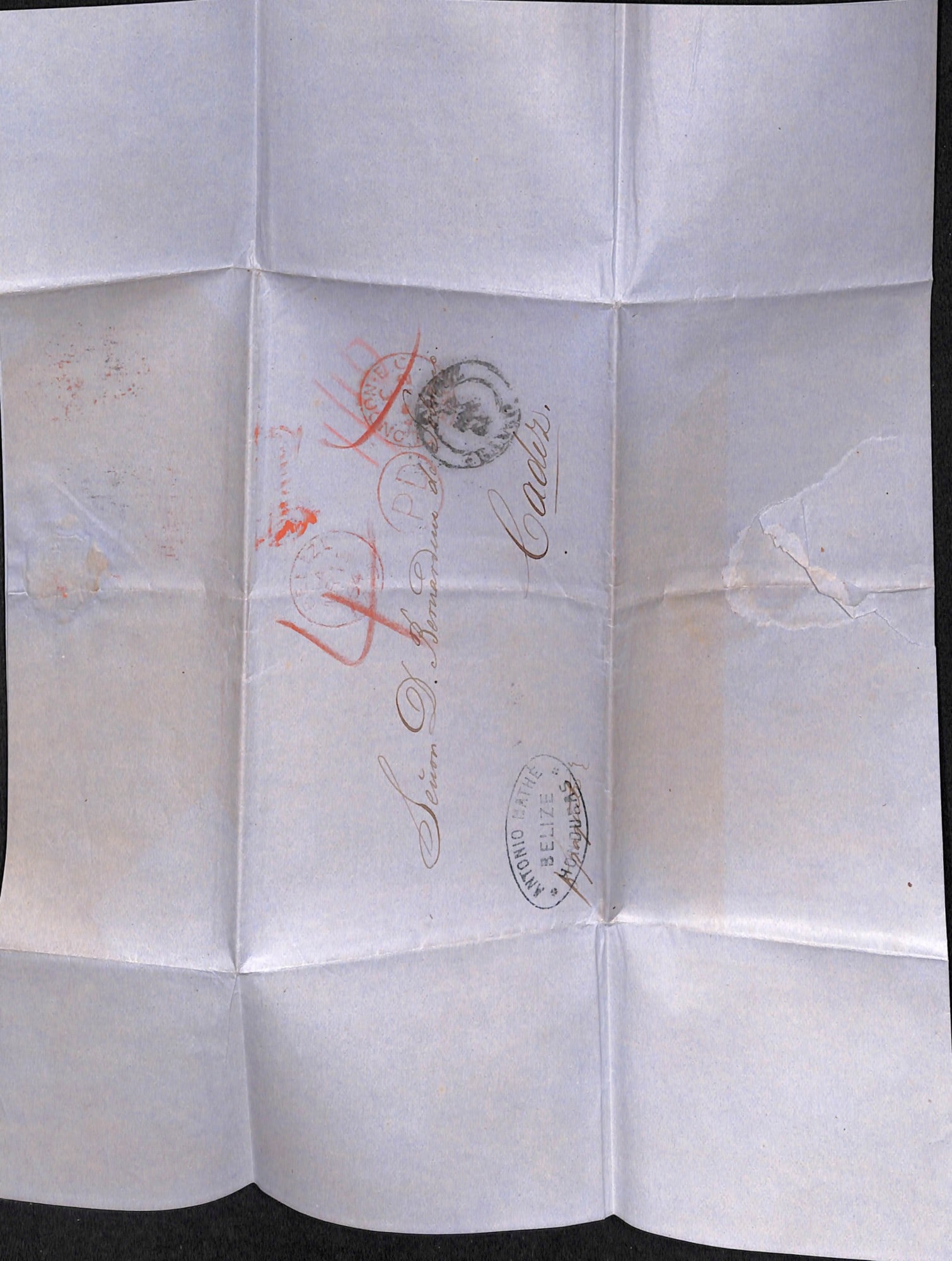 Title: British Honduras / Guatemala 1864 (Feb 20) Description: Entire letter from Guatemala to - 4