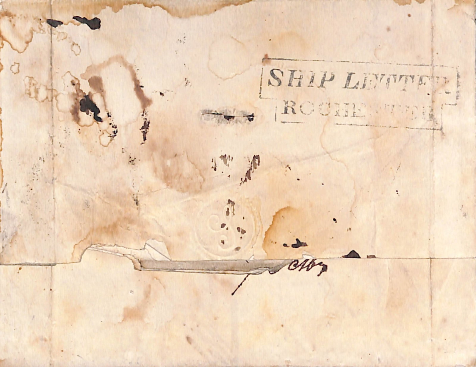 Title: G.B - Ship Letters - Rochester / Disinfection 1831 (Aug. 10) Description: Entire letter: Title: G.B - Ship Letters - Rochester / Disinfection 1831 (Aug. 10) Description: Entire letter from Hamburg to London, disinfected at Stangate Creek with chisel slits and vinegar, backstamped "SHIP