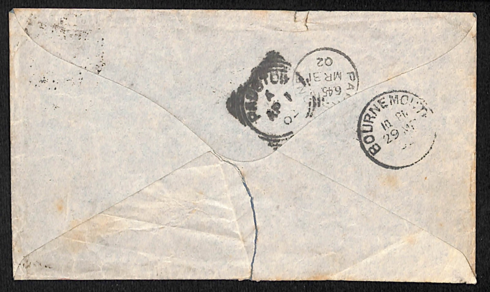 Title: Boer War 1902 Description: Censored cover to England sent from the refugee camp at Norvals - 2
