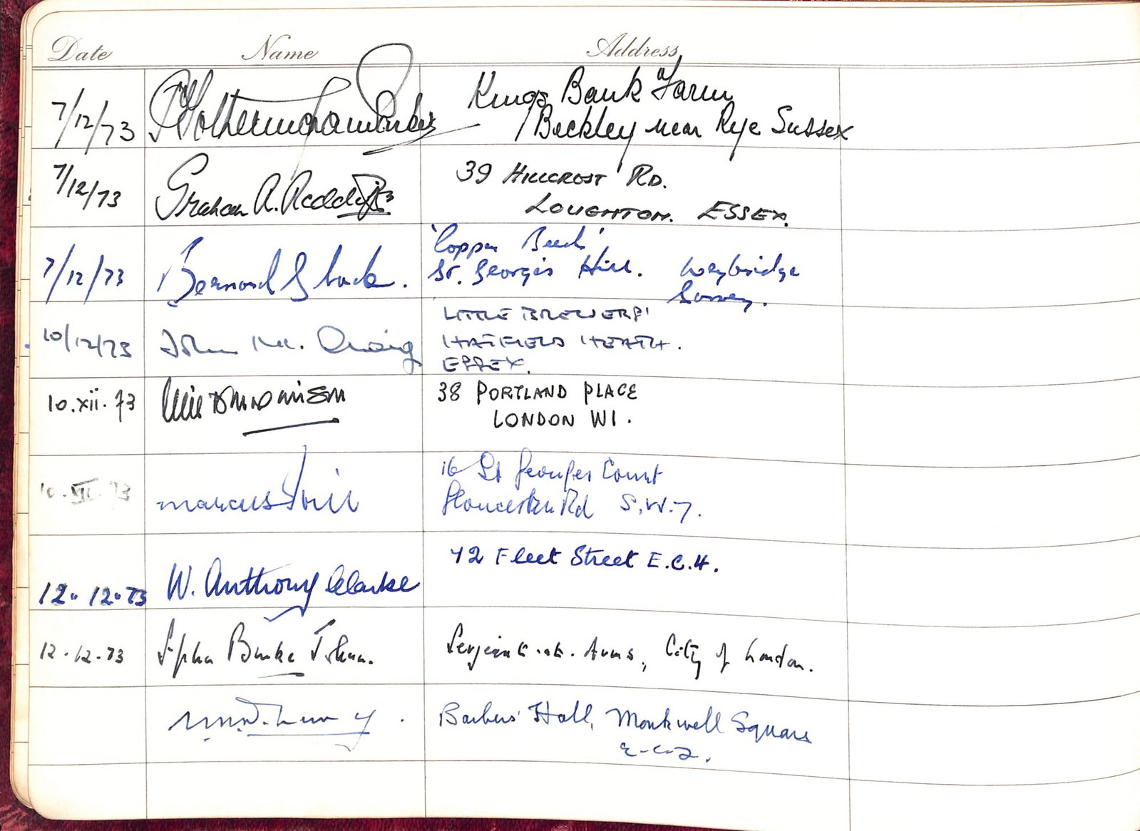 Title: Visitors Autograph Book Description: Lot Visitors Book 12 Downing Street 1973-1991 Supe - 11