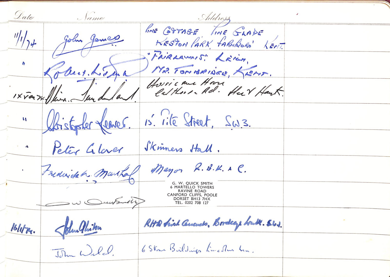 Title: Visitors Autograph Book Description: Lot Visitors Book 12 Downing Street 1973-1991 Supe - 14