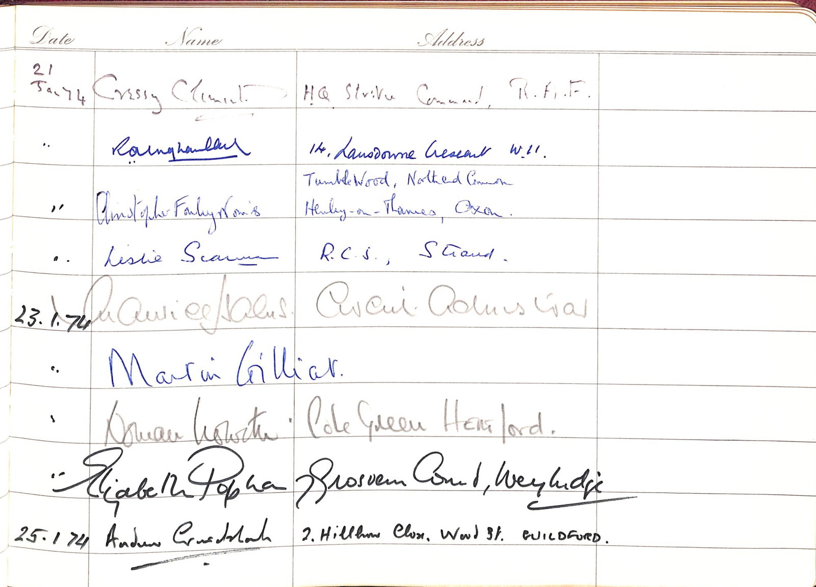 Title: Visitors Autograph Book Description: Lot Visitors Book 12 Downing Street 1973-1991 Supe - 16