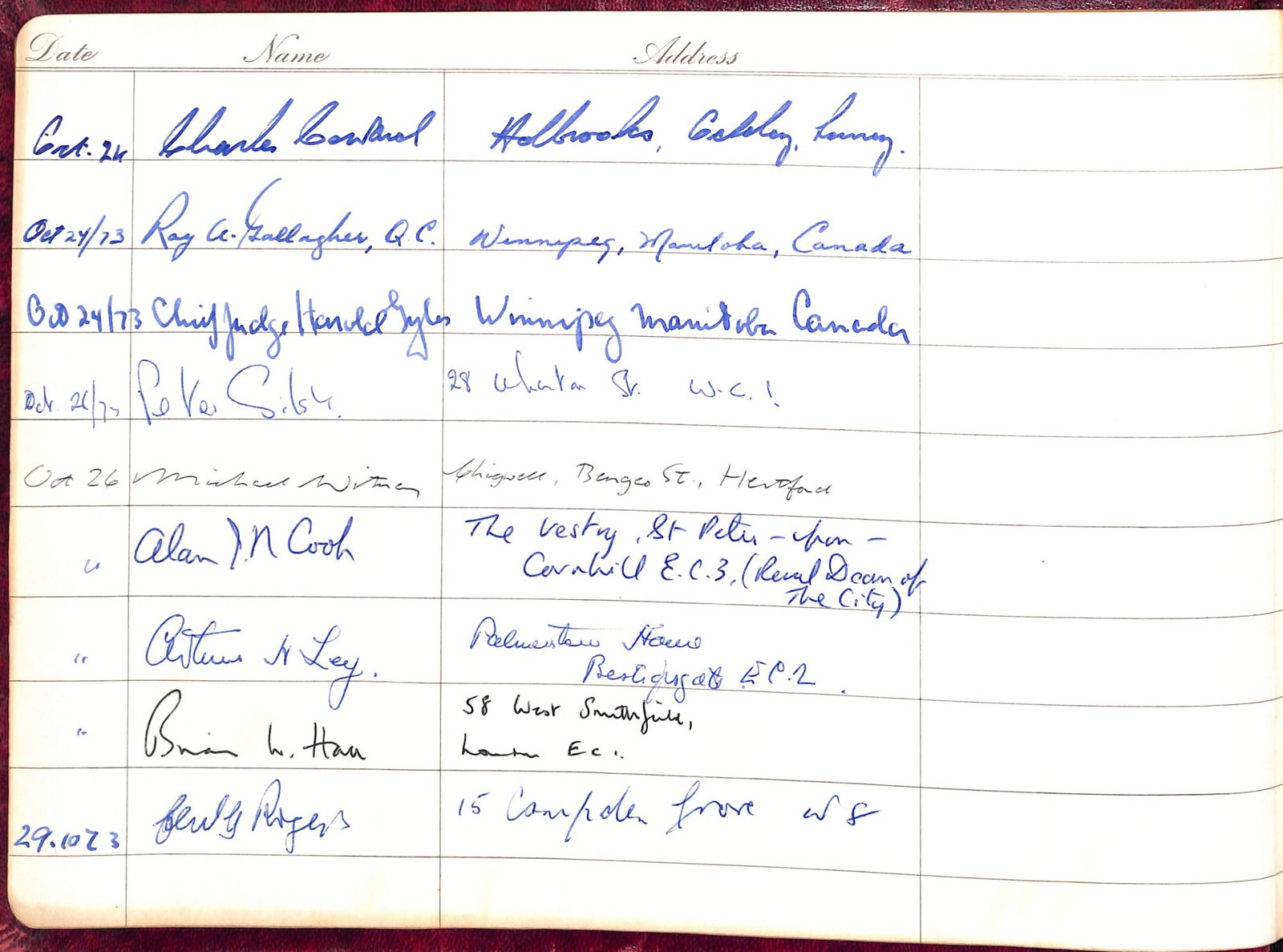 Title: Visitors Autograph Book Description: Lot Visitors Book 12 Downing Street 1973-1991 Supe - 5