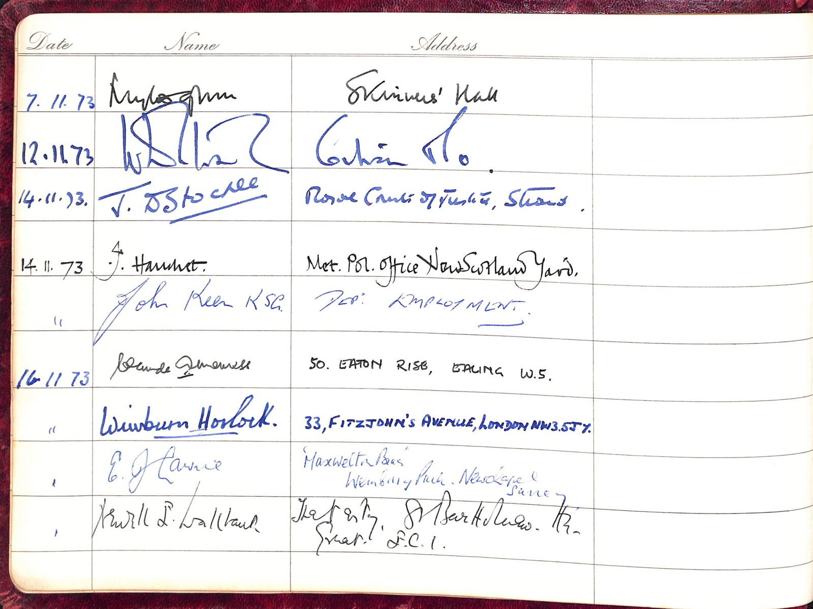 Title: Visitors Autograph Book Description: Lot Visitors Book 12 Downing Street 1973-1991 Supe - 7