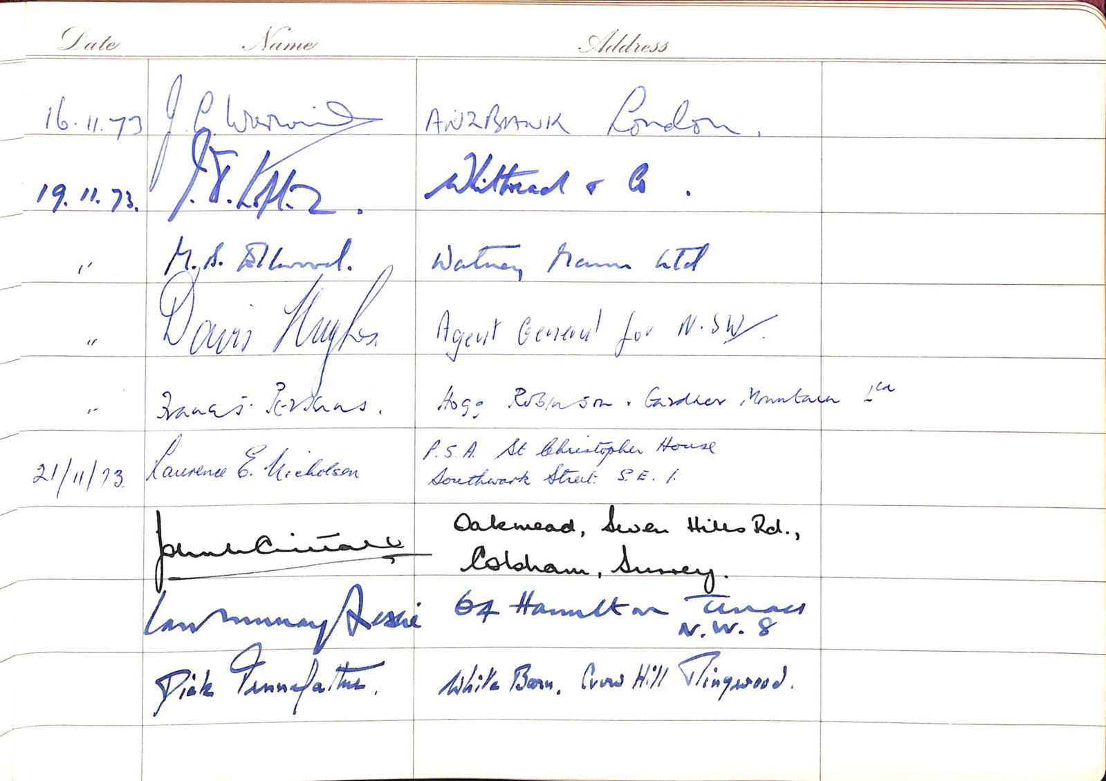Title: Visitors Autograph Book Description: Lot Visitors Book 12 Downing Street 1973-1991 Supe - 8