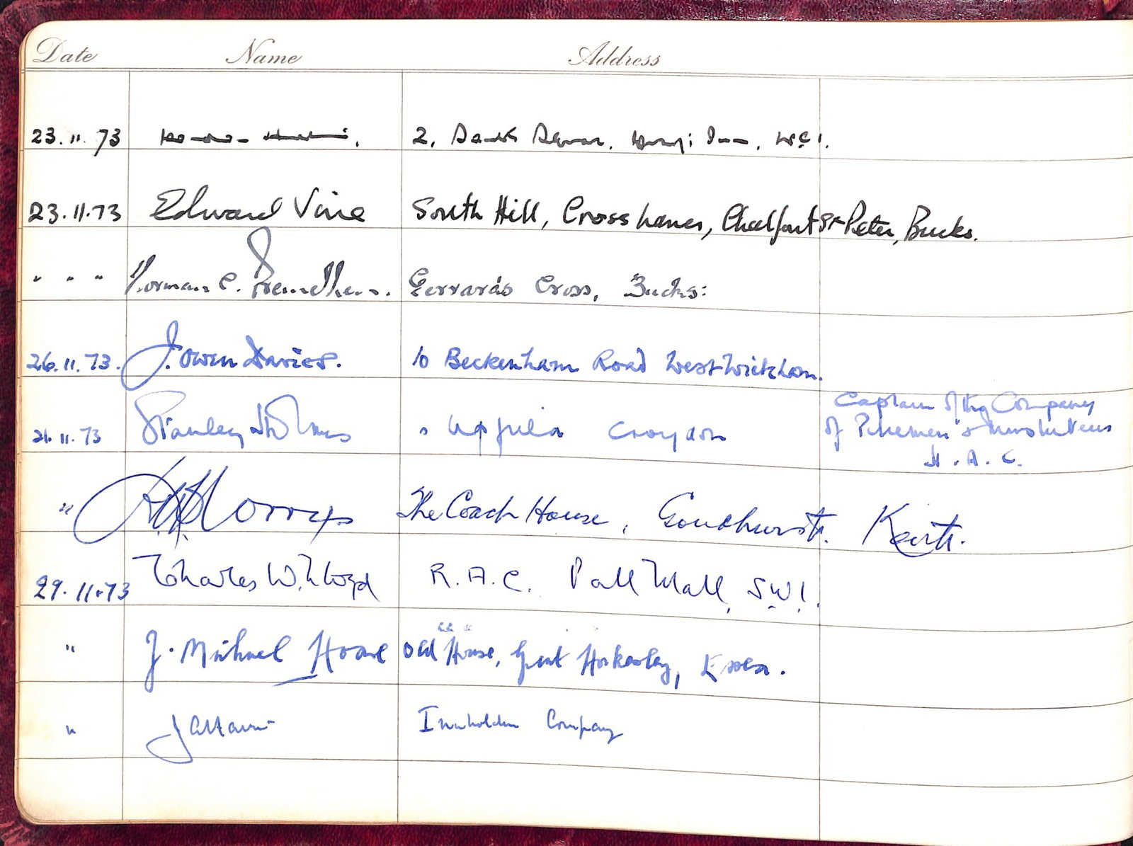 Title: Visitors Autograph Book Description: Lot Visitors Book 12 Downing Street 1973-1991 Supe - 9