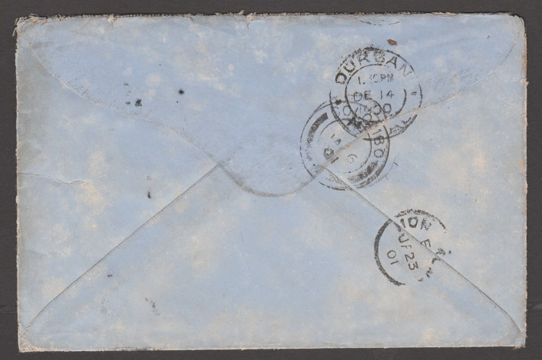 Title: Boer War 1900 (Dec. 7) Description: Stampless O.A.S cover to Hong Kong, signed by the Col. - 2