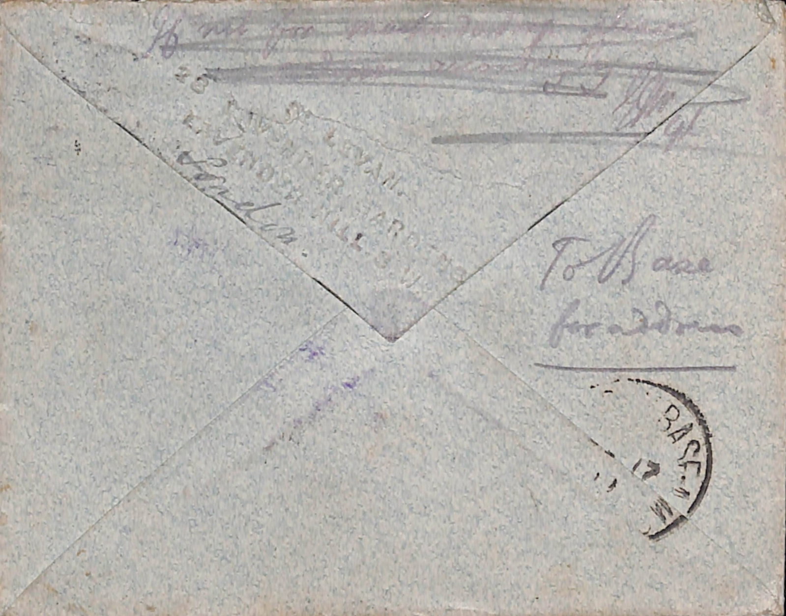 Title: Boer War 1900 (Oct 22) Description: Cover from London to a Gunner in the Cape Garrison - 2
