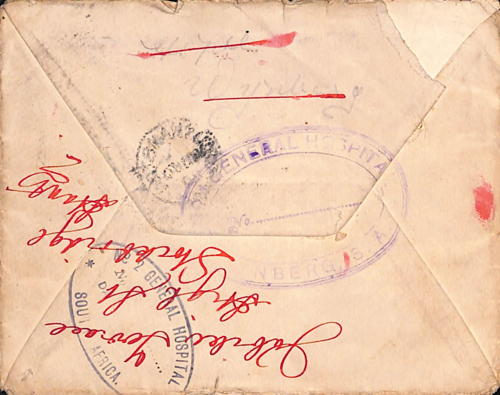 Title: Boer War 1900 (Mar 30) Description: Cover from Southampton to a Royal Engineers Sapper in - 2
