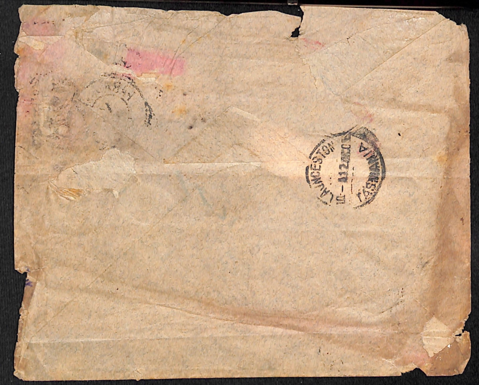 Title: Crash and Wreck Mail 1908 (June 13) Description: Cover from Paramaribo, Suriname, to Tasmania - 2