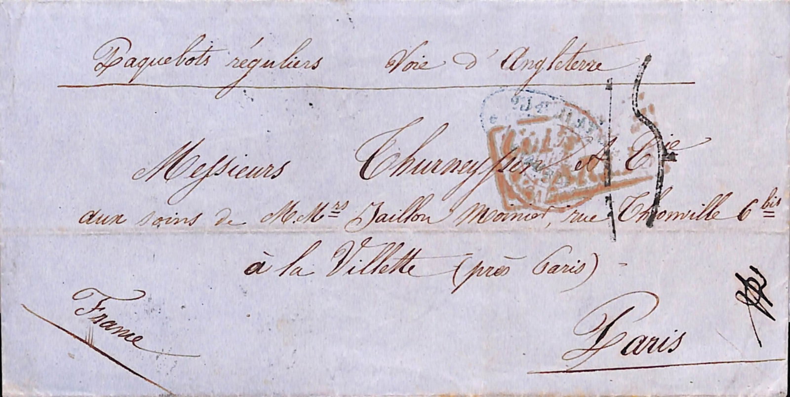 Title: Guatemala / British Honduras 1853 (Oct. 31) Description: Entire from Guatemala to France with (1 of 3)
