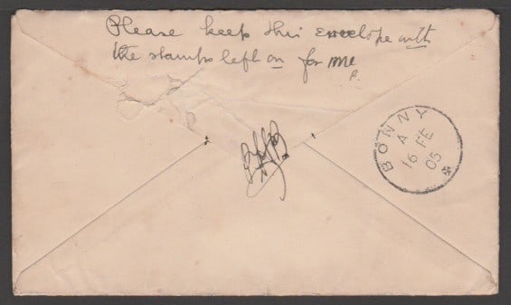 Title: G.B. - Late Fees / Liverpool 1905 Description: Cover to a passenger on S.S 'Equanga" at - 2