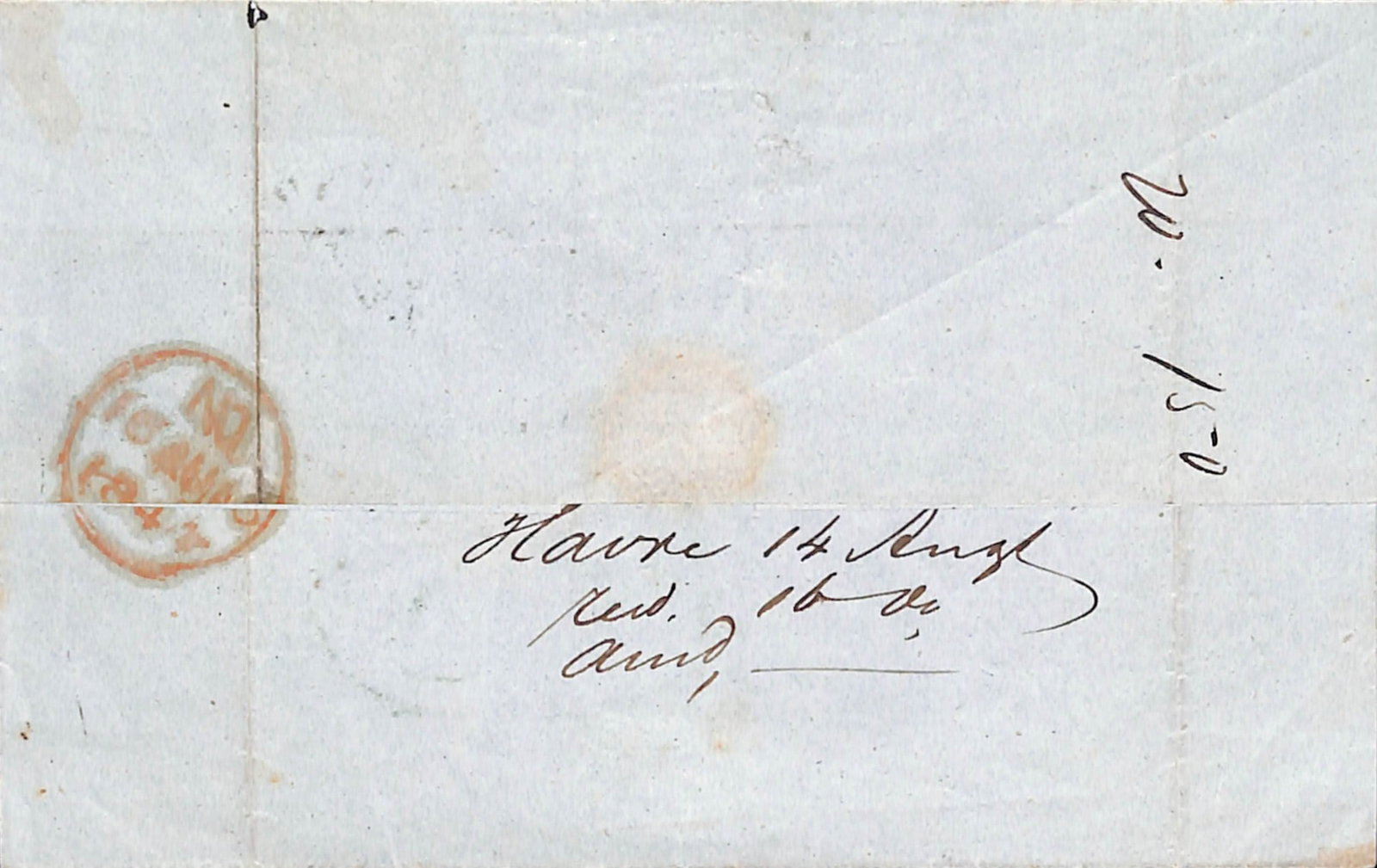 Title: G.B - Ship Letters - London 1844 (Aug 16) Description: Entire from Havre to London "P. - 2