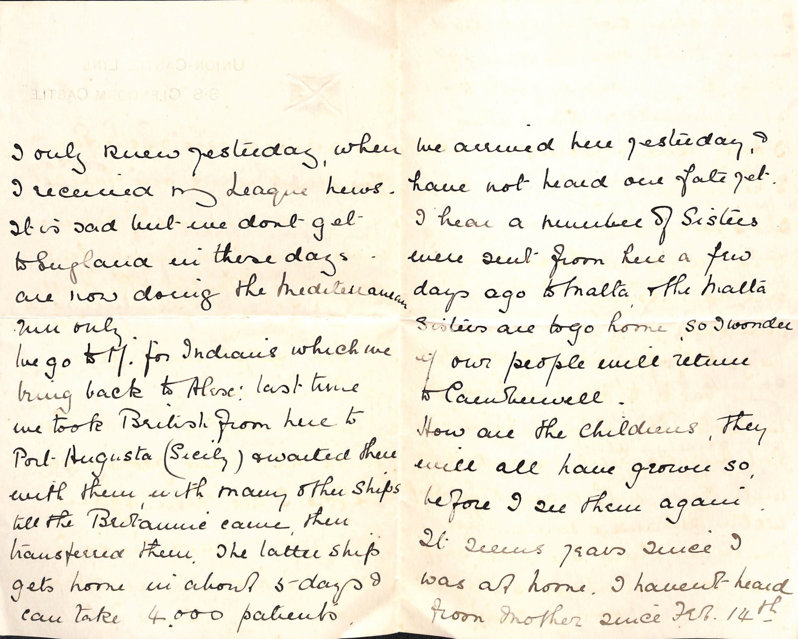 Title: India - World War One 1916 (Apr. 13) Description: Stampless cover to London signed by Lt. - 4