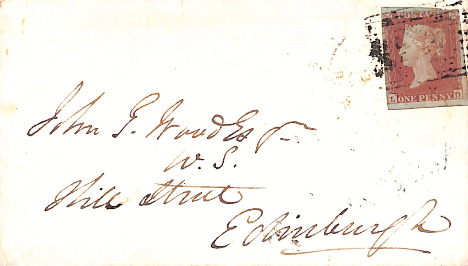 Title: G.B. - Scottish Islands - Iona 1853 (Dec. 30) Description: Cover to Edinburgh franked 1d - 2