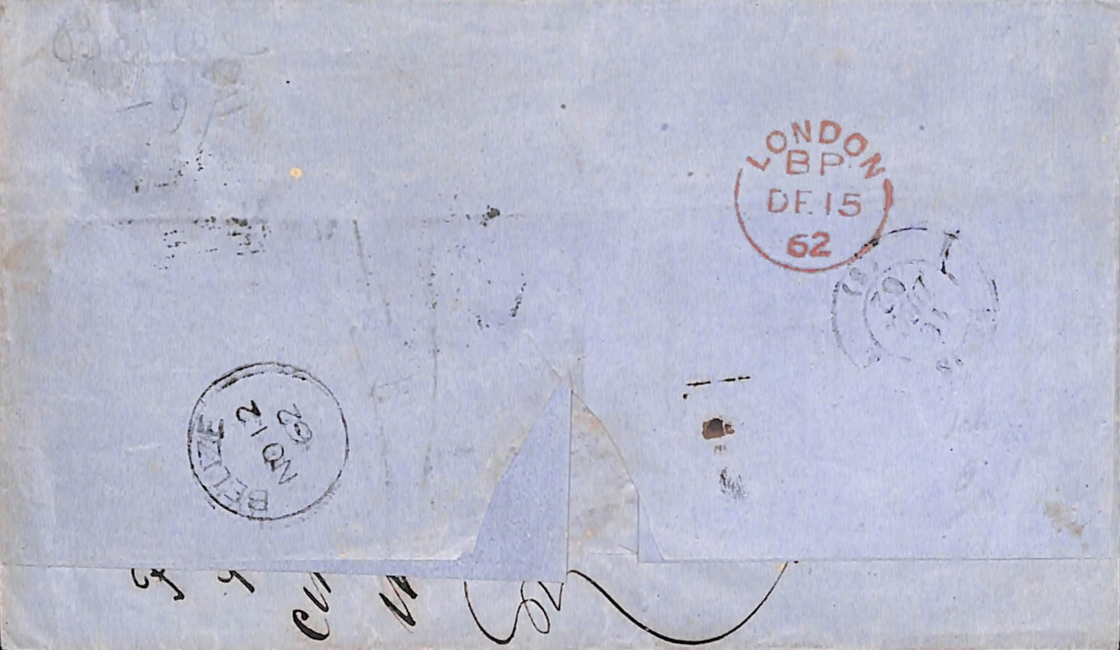 Title: Guatemala / British Honduras 1862 (Nov. 2) Description: Entire from Guatemala to France - 2