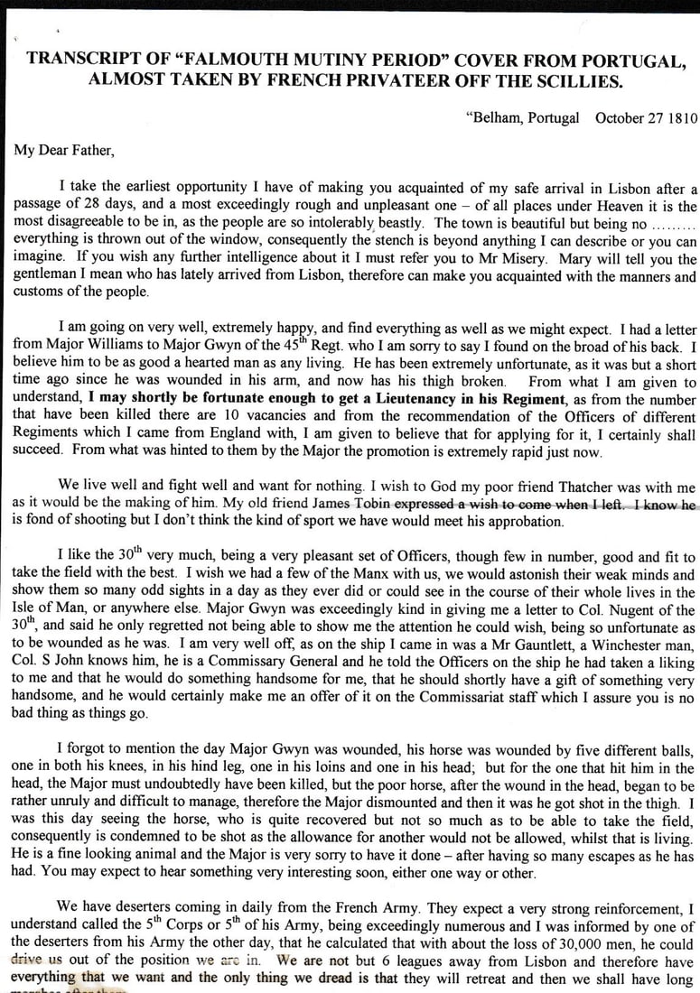 Title: G.B Military / Maritime-Falmouth 1810 (Oct. 27) Description: Entire letter from Thomas - 3