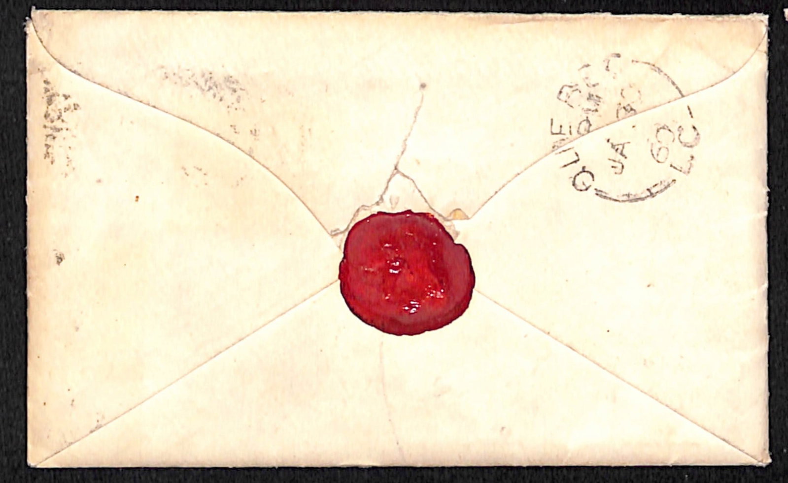 Title: G.B. - Military 1860 Description: Cover (with enclosed letter) headed "From Musician R. - 2