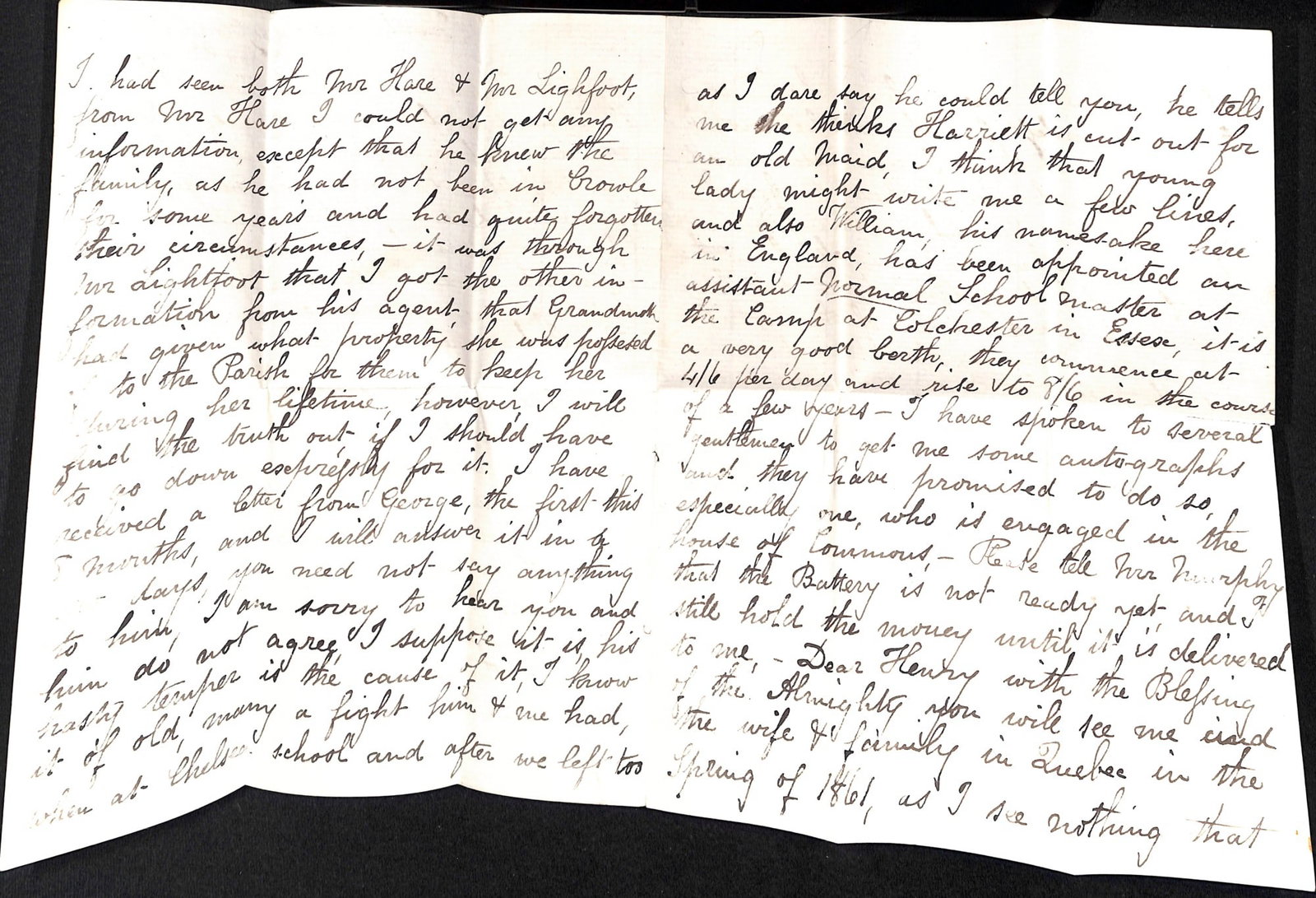 Title: G.B. - Military 1860 Description: Cover (with enclosed letter) headed "From Musician R. - 4