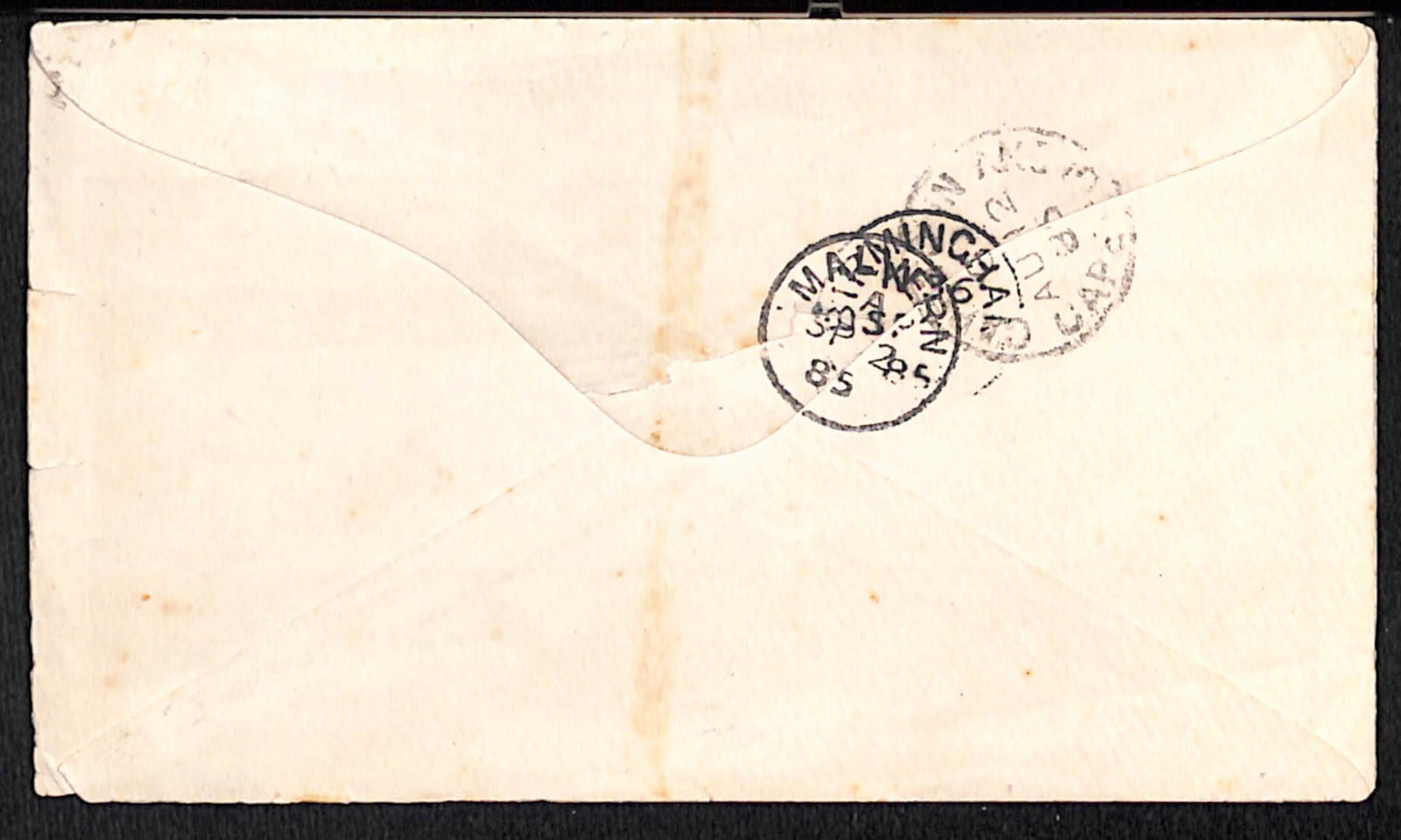 Title: Griqualand / Bechuanaland 1855 (Aug 9) Description: Cover to England headed "From Trooper - 2