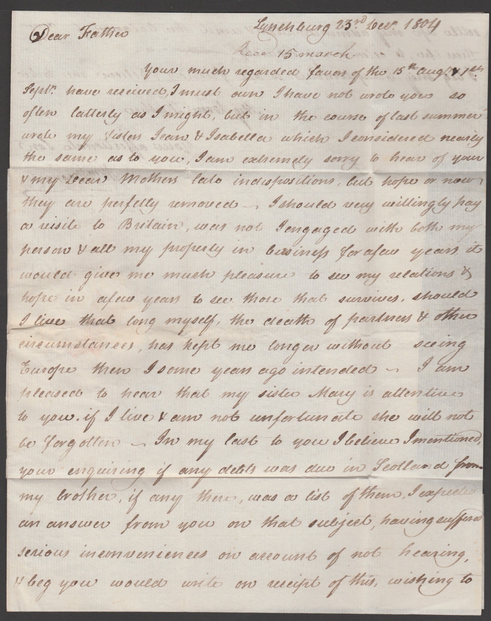 Title: G.B. - Channel Islands / Ship Letters - Guernsey 1804 Description: Entire letter (upper - 2