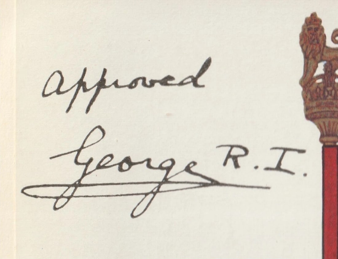 Title: Royalty 1938 signed King George VI approved George R.I. 20th May 1938 Christmas card for - 3
