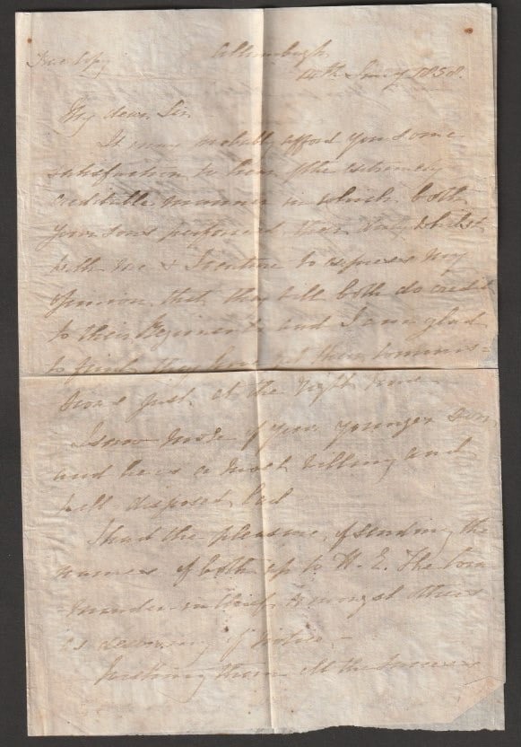 Title: Crash & Wreck 1858 (Feb 9) Description: Envelope (faulty and with stamps missing) with - 3